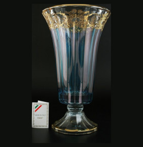 Ваза для цветов 24 х 38 см н/н  RCR Cristalleria Italiana SpA "Timon /Адажио синий с золотом "  / 101091