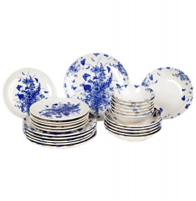 Набор тарелок 24 предмета на 6 персон  O.M.S. Collection "TULU /Синий орнамент" / 284376