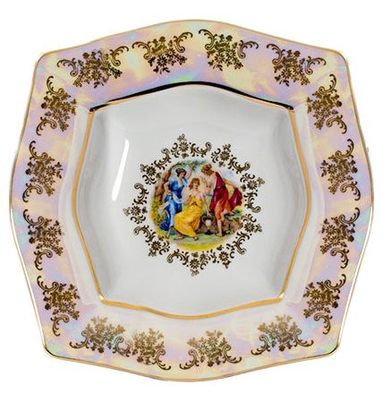 Тарелка 22,5 см 1 шт глубокая  Royal Czech Porcelain &quot;Львов /Мадонна перламутр&quot; / 204757