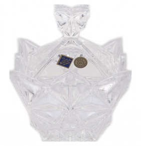 Ваза для конфет 12,4 см с крышкой  Bohemia Jihlava "Pyramid /Без декора" хрусталь Йиглава / 140892
