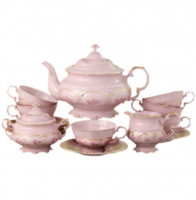 Чайный сервиз на 6 персон 15 предметов  Leander "Соната /Гармония" розовая / 158470