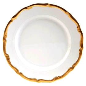Тарелка 25 см 1 шт  Porcelaine Czech Gold Hands &quot;Мария-Тереза /Широкая золотая отводка&quot; / 172117