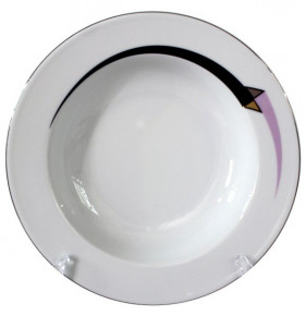 Набор тарелок 22 см 6 шт глубокие  Thun "Сильвия /Сиренево-чёрная стрела" / 245763