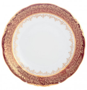 Блюдо 30 см круглое  Sterne porcelan "Фредерика /Золотые листья на красном" / 128809