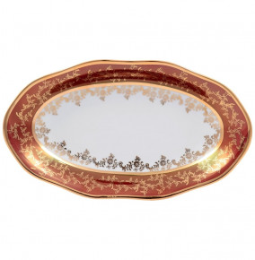 Блюдо 24 см овальное  Sterne porcelan "Фредерика /Золотые листья на красном" / 128810