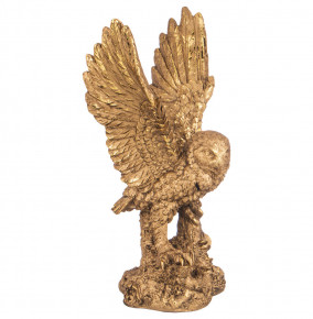 Фигурка 33 см  LEFARD "Сова с расправленными крыльями на пне" /бронза с позолотой / 299053