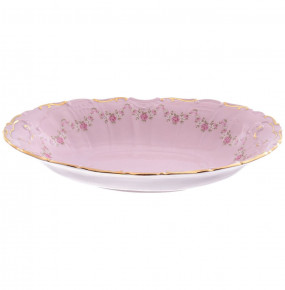 Блюдо 26 см овальное глубокое  Leander "Соната /Розовый цветок" розовая / 148684