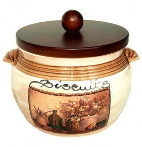 Банка для печенья с деревянной крышкой 2 л  Ceramica Cuore "Натюрморт" / 030945