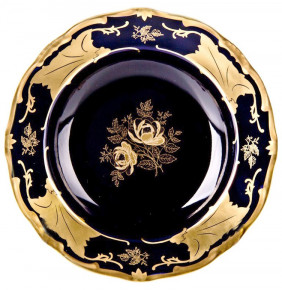 Набор тарелок 24 см 6 шт глубокие  Weimar Porzellan "Кленовый лист /Кобальт" / 015544