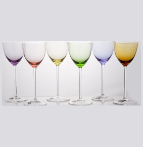 Бокалы для белого вина 110 мл 6 шт  Crystalite Bohemia "Колорс 2" / 035200