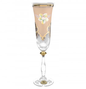 Бокалы для шампанского 190 мл 6 шт  Bohemia "Анжела /Лепка золотая" U-R / 059878