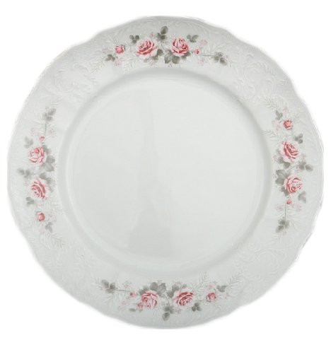 Набор тарелок 25 см 6 шт  Thun &quot;Бернадотт /Серая роза /платина&quot; / 012489