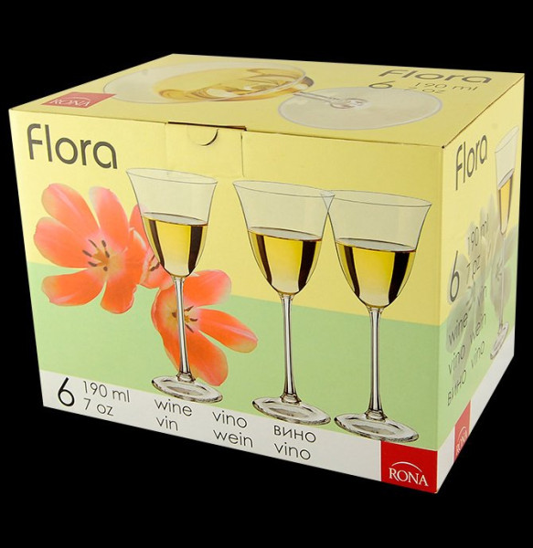 Бокалы для шампанского 160 мл 6 шт  Rona &quot;Флора /Бесцветная паутинка&quot; / 096499