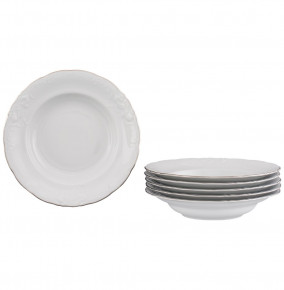 Набор тарелок 24 см 6 шт глубокие  Royal Czech Porcelain "Фредерика /Отводка платина" / 204793
