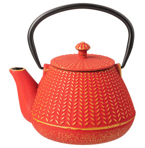 Заварочный чайник 1 л чугунный /эмалированное покрытие внутри оранжевый Lefard / 338283