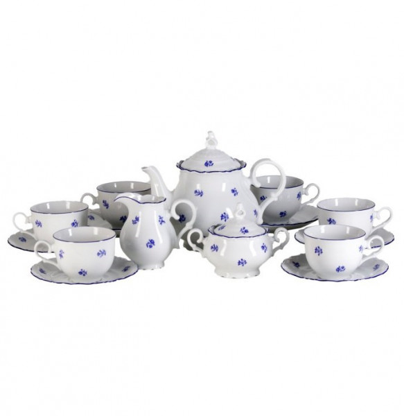 Чайный сервиз на 6 персон 15 предметов  Thun &quot;Офелия /Мелкие синие цветы&quot; / 232269