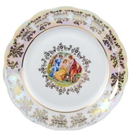 Набор тарелок 25 см 6 шт  Royal Czech Porcelain &quot;Фредерика /Мадонна перламутр&quot; / 097518