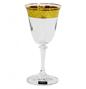Бокалы для белого вина 250 мл 6 шт  Crystalite Bohemia "Клеопатра /375569 /золото" / 068009