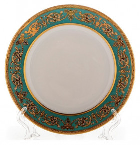 Набор тарелок 19 см 6 шт  Bavarian Porcelain "Александрия /Золотой узор на зеленом" / 118251