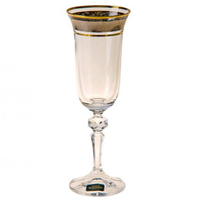 Бокал для шампанского 150 мл 1 шт  Crystalite Bohemia "Лаура /Цветочный узор на платине" / 114768