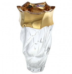 Ваза для цветов 30 см  Aurum Crystal "Фламенко /Матовая полоса /золото" / 139336