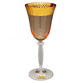 Бокалы для белого вина 200 мл 6 шт  Rona "Миранда /Амбер с золотым орнаментом" / 018459