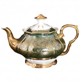 Заварочный чайник 1,2 л  Bohemia Porcelan Moritz Zdekauer 1810 s.r.o. "Магнолия /Зеленая с золотыми листиками" / 106212