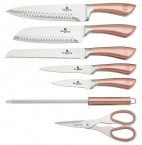 Набор ножей для кухни 8 предметов на подставке  Berlinger Haus "Rosegold  Line" / 135765