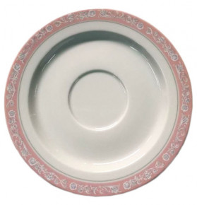 Блюдце 14,5 см 1 шт  Thun "Яна /Серый мрамор с розовым кантом" / 284595
