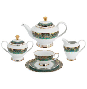 Чайный сервиз на 6 персон 23 предмета зелёный  Anna Lafarg Midori "Бухара" / 308256