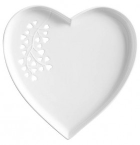 Тарелка 22 см Сердце белая  Maxwell & Williams "Листья" (подарочная упаковка) / 292482