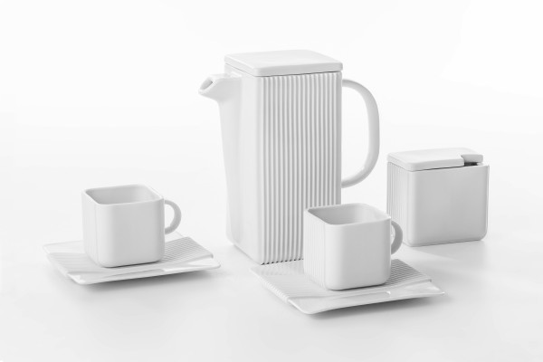 Кофейный сервиз на 2 персоны 6 предметов белый  Cmielow Design Studio &quot;SYSTEM&quot; / 163460