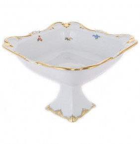 Салатник 25 см квадратный н/н  Bavarian Porcelain "Веймар /Мелкие цветы /Матовое золото" / 133786