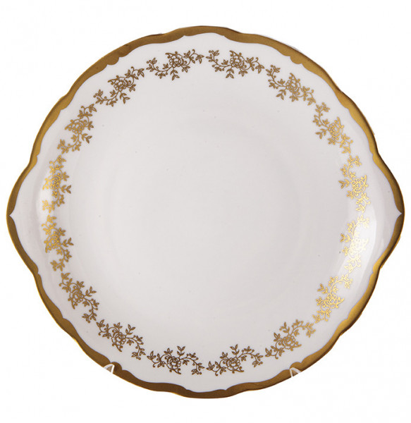 Пирожковая тарелка 27 см  Leander &quot;Мария-Тереза /Золотые веточки /Белая&quot; / 229221