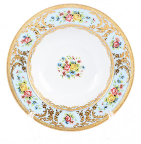 Набор тарелок 23,5 см 6 шт  Falkenporzellan "Вена /Розочки на голубом /с золотом" / 232757