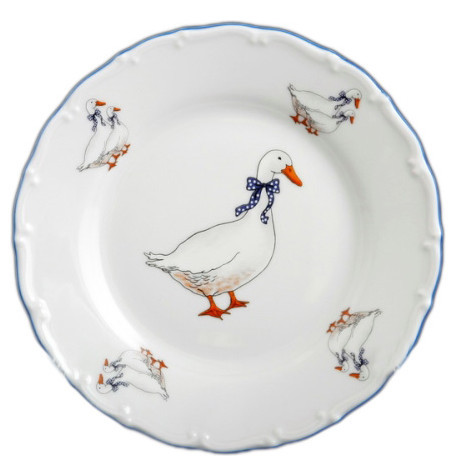 Набор тарелок 25 см 6 шт  Bohemia Porcelan Moritz Zdekauer 1810 s.r.o. &quot;Офелия /Гуси&quot; / 013564