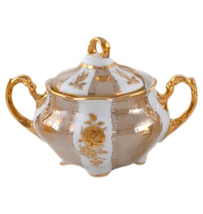 Сахарница 300 мл  Royal Czech Porcelain &quot;Болеро /Золотая роза /Бежевая&quot; / 204679