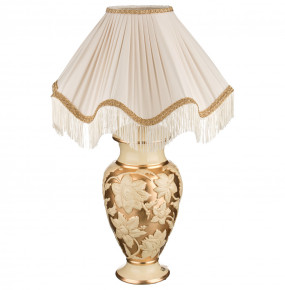 Лампа настольная h-72 см с абажуром  Ceramiche Millennio snc "Millennio /Цветы на золоте" / 189916