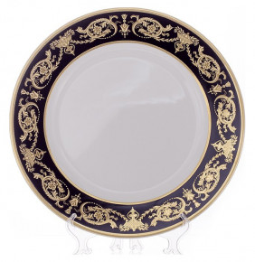 Набор тарелок 27 см 6 шт  Bavarian Porcelain "Александрия /Золотой узор на чёрном" / 070333