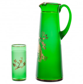 Набор для воды 7 предметов (кувшин + 6 стаканов по 300 мл)  Nd Art "Зелёный /Павлин" / 169565