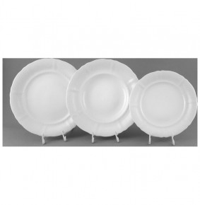 Набор тарелок 18 предметов (19, 23, 25 см)  Leander "Соната /Белый узор" / 158438