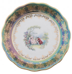 Тарелка 24 см 1 шт  Royal Czech Porcelain "Аляска /Барокко зеленое" / 204638