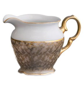 Молочник  Royal Czech Porcelain &quot;Аляска /Бежевая /Золотые листики&quot; / 204786