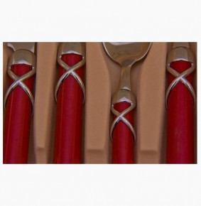 Столовые приборы 24 предмета на 6 персон красные, сер.  Rivadossi Sandro "Ривадосси /Фиокко"  / 028739