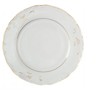 Набор тарелок 25 см 6 шт  Bohemia Porcelan Moritz Zdekauer 1810 s.r.o. "Лиана /Золотые штрихи" / 050975