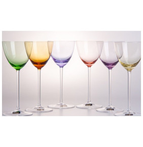 Бокалы для белого вина 200 мл 6 шт  Crystalite Bohemia "Колорс /Разноцветная чашка" / 035201