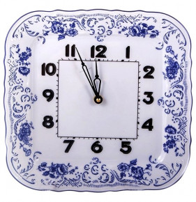 Часы настенные 26 см квадратные  Thun "Бернадотт /Синие розы" / 125456
