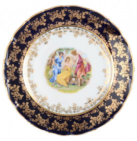 Набор тарелок 21 см 6 шт  Bohemia Porcelan Moritz Zdekauer 1810 s.r.o. "Офелия /Мадонна кобальт" / 038309