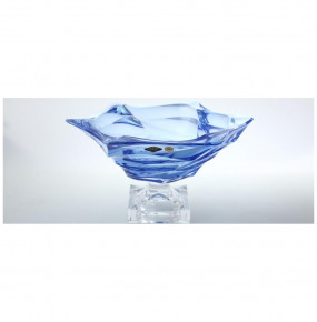 Ваза для фруктов 33 см н/н  Aurum Crystal "Фламенко /Голубая" / 139367