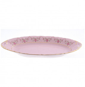 Блюдо 23 см овальное  Leander "Соната /Розовый цветок" розовая / 159149